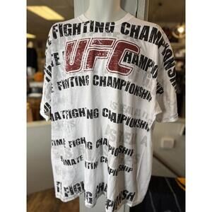 Y2K UFC repeating logo all over print t-shirt 2XL NWT